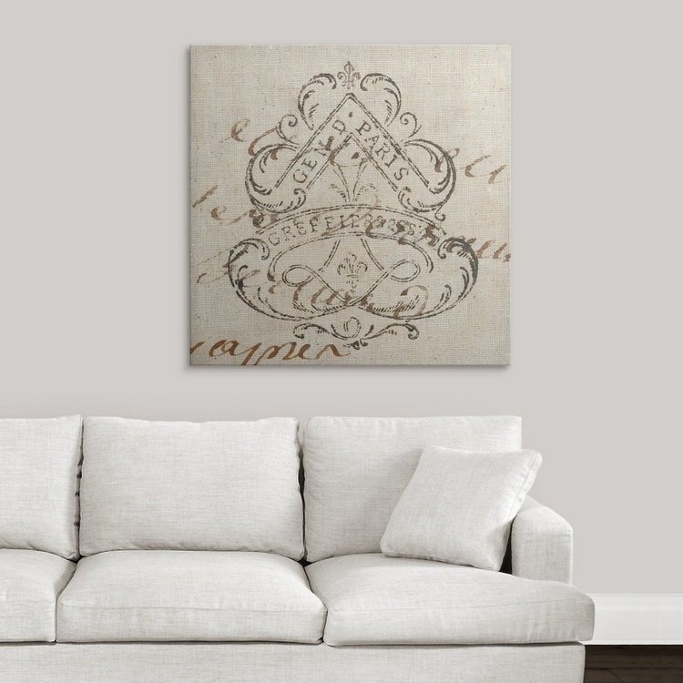 « iii », impression Letter Crest, H 35 po x l 35 po x P 1,5 po, Toile