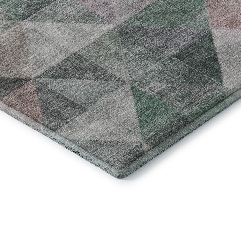 Tapis géométrique de qualité supérieure lavable à la machine Ariel, Rectangle 10 pi x 14 pi