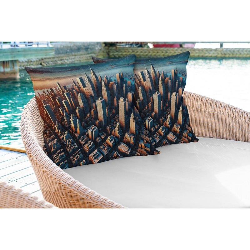 Coussin décoratif réversible en tissu, Carré, H 24 po x l 24 po