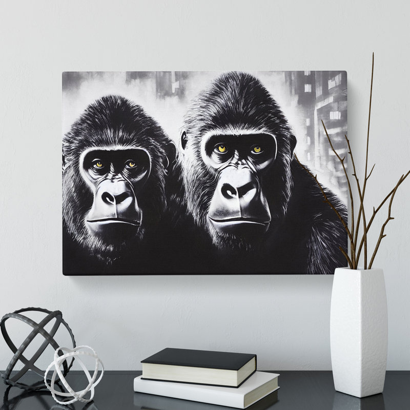 The Two Gorillas - Wrapped Canvas, 35cm H x 50cm W x 3cm D