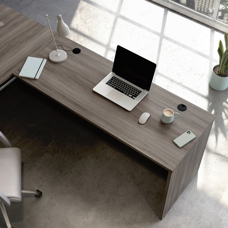 Bureau 60 po x 24 po, finition brune, Gris brun