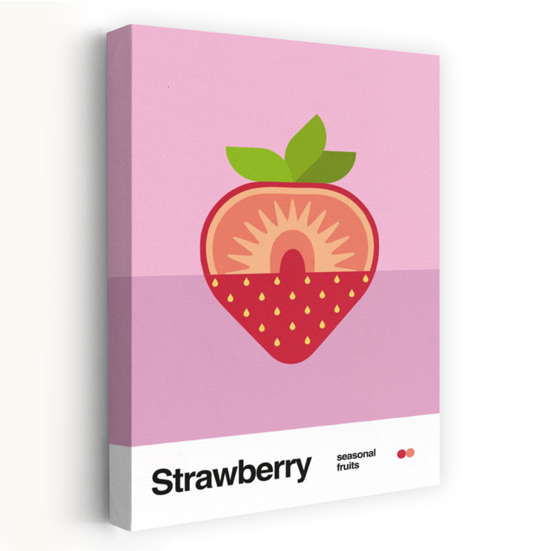 Contemporary Art Minimalist Vibrant Abstract Fruit Wall Art by David Vineis - Wrapped Canvas Print, 45.72 cm H x 30.48 cm W