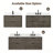 48" Transitional Floating Single Sink Solid Wood Gray Oak Bath Vanity with Engineered Marble Top-624631625