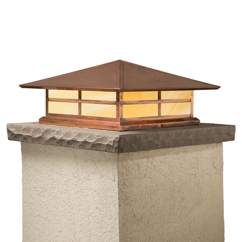 Lampe de fixation de pilier câblé de h 5,25 po Abston, Miel, Bronze thermolaqué
