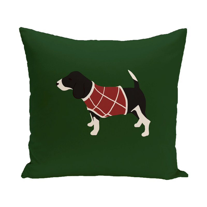 Reversible Throw Pillow, Green, 16" H x 16" W