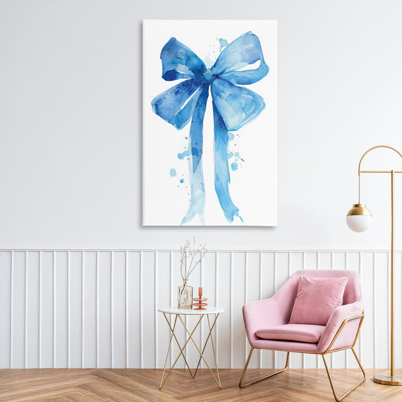 Illustration de la toile Blue Bell Bow, conception par LSR Design Studio, H 45 po x l 30 po