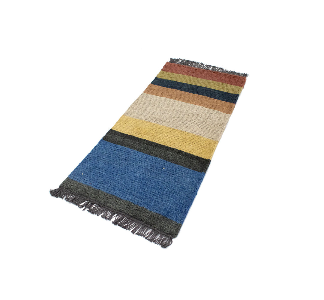 Gamelin Hand Hooked Blue Indoor/Outdoor Rug