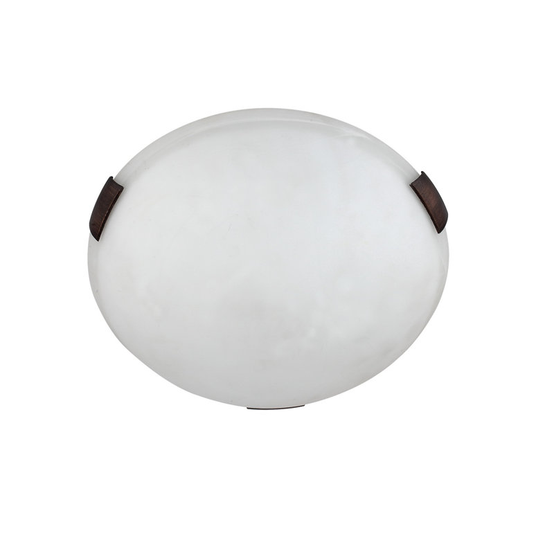 Alexander Flush Mount, Satin Steel, Dove White