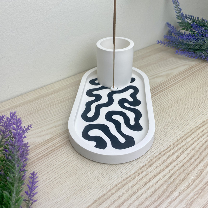 Swirls Incense Holder With Storage