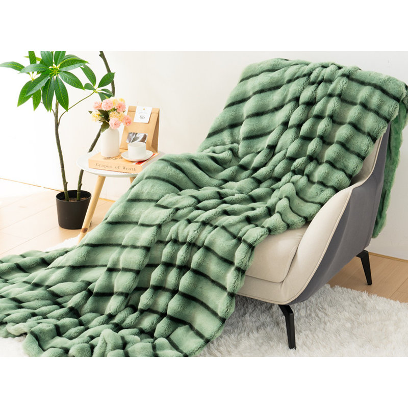 Cozy and Comfortable Faux Fur Blanket A soft, plush blanket perfect for sofas, featuring a fluffy, thick, and plush texture. Ideal for sofas, bedrooms, and living rooms.