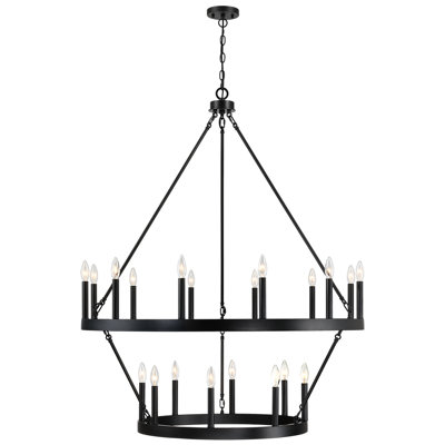 Margee Lustre 20 lumières en forme de bougie de style bougie noire