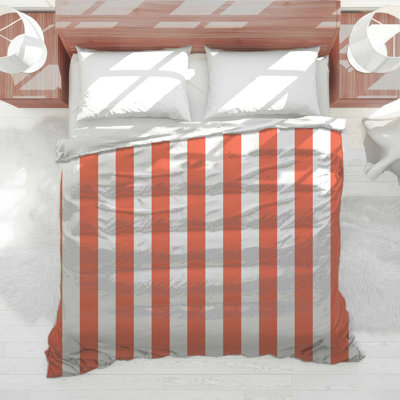 Orange Vertical Stripes Comforter