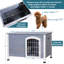 Niche pour chien d'intérieur avec plancher surélevé et fond antidérapant, niche pour chien en bois avec porte verrouillable en fer-76760226