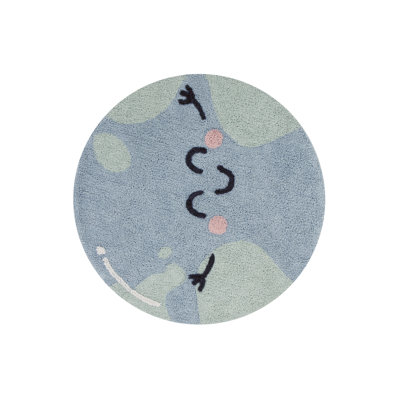 Round Abstract 22cm X 35cm Area Rug