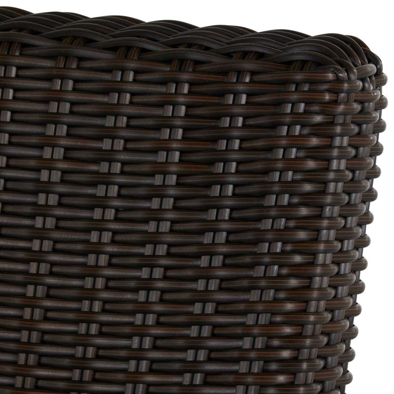 Club Woven Patio Chair with Cushions, Black Walnut, No Welt, Rollo Cream