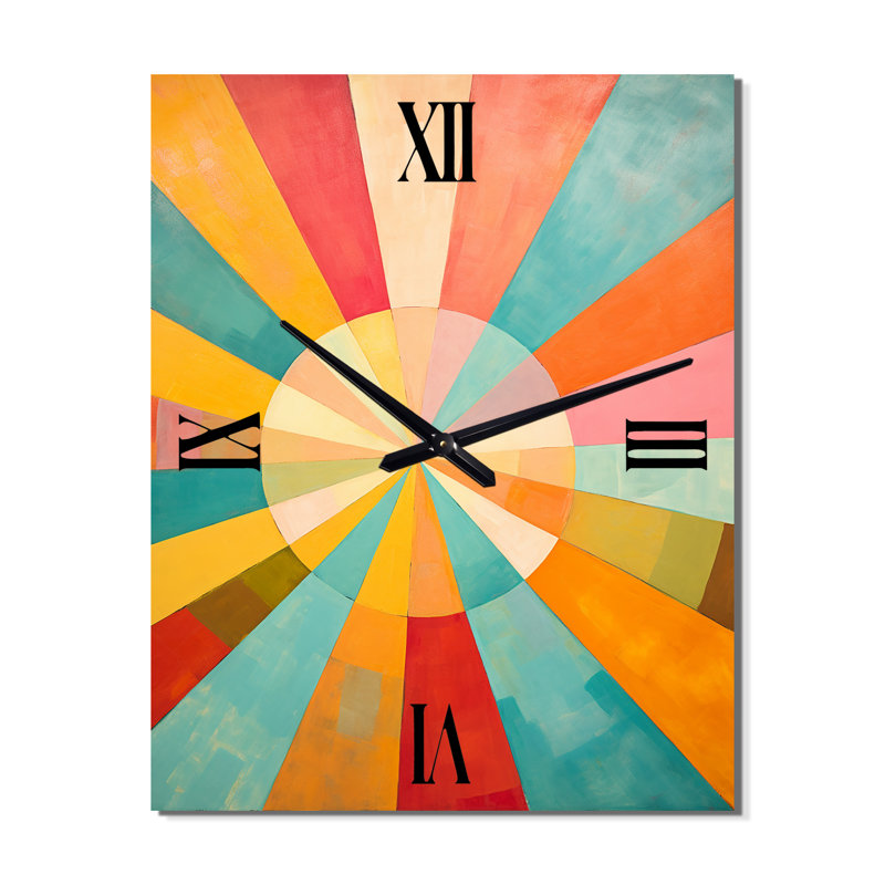 Horloge colorée en métal Mid Century Century, Petit
