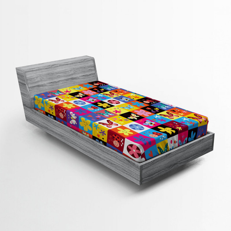 Drap-housse floral en microfibre, Drap-housse de taille simple