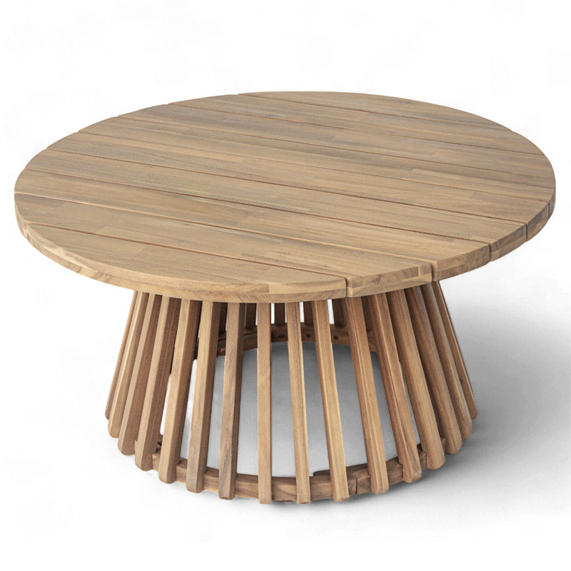 Acacia Wood Patio Coffee Table, Light Teak