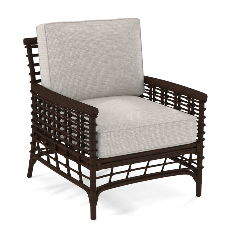 Bridgehampton Armchair, Coffee, White Textured Performance; 0865-91