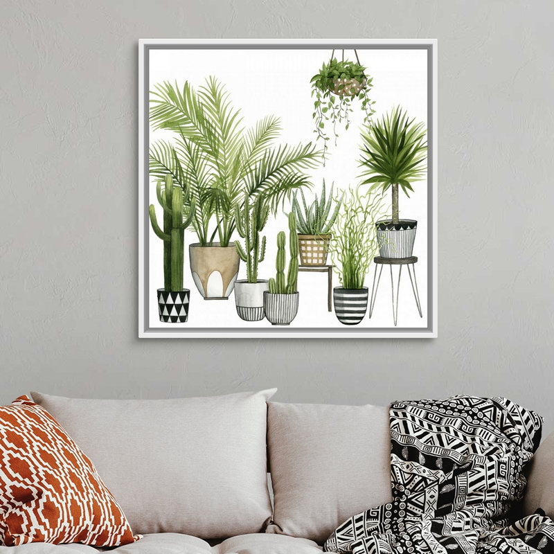 «Plant Haven II», art mural sur toile, H 36 po x l 36 po x P 1,75 po, Toile avec cadre blanc