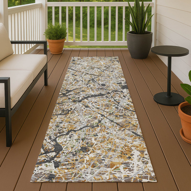 Machine Washable Indoor/Outdoor Jozwiak ACN2389 Abstract Rug, Runner 2'3" x 7'6"