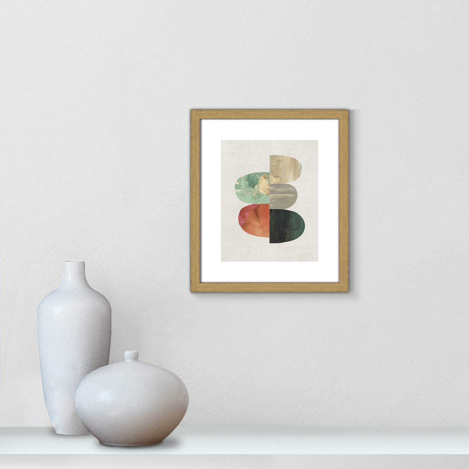 Evolving Energy I - Painting Print, Picture Framed Paper, 15" H x 13" W, Gold