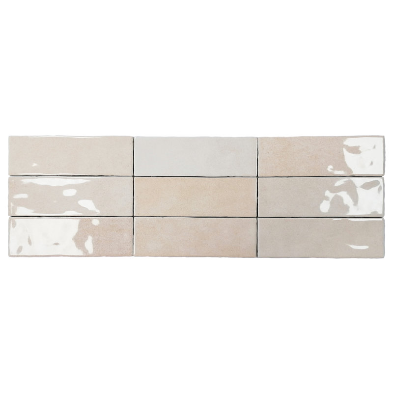 Passion Azul 3 in. x 8 in. Glossy Porcelain Wall Tile (3.92 sq. ft./Case), Crema