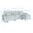 121" Modular Sectional Sofa,Chenille Cloud Couch Sectional Sofas with Ottoman and Pillows for Living Room,Bedroom and Apartment-545837780