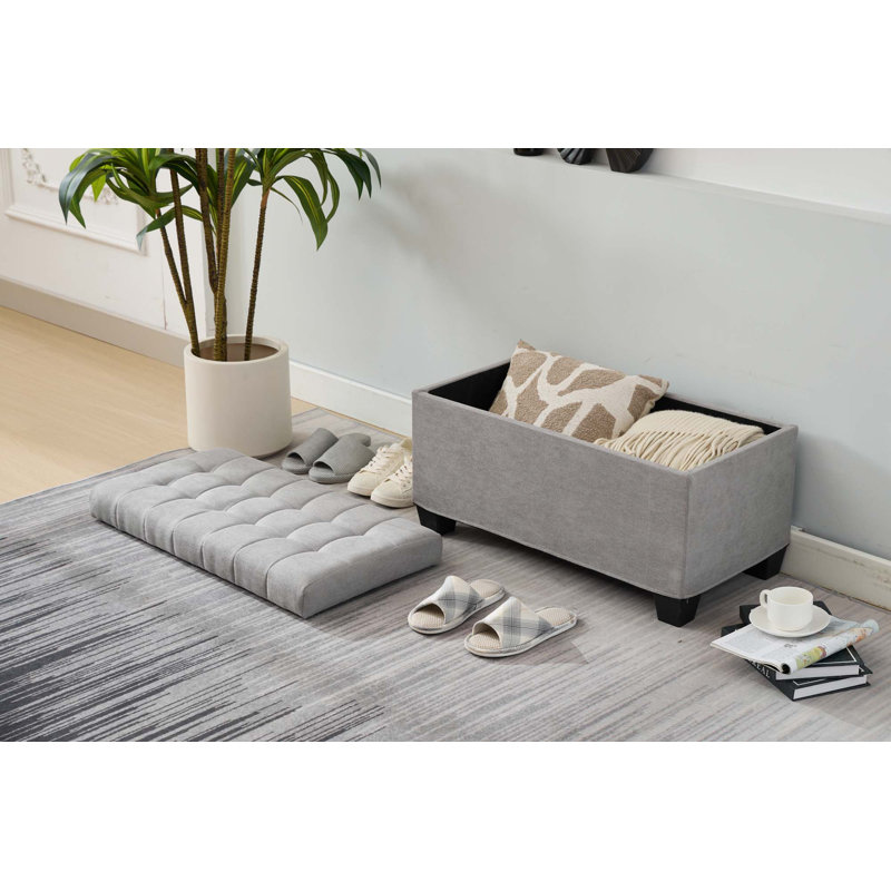 Storage Ottoman Bench, Foot Rest With Legs,End Of Bed Bench, Storage Chest, Load Up To 660 Lb, For Living Room, Bedroom, Entryway