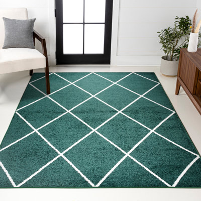 Tapis vert / blanc Bertrice