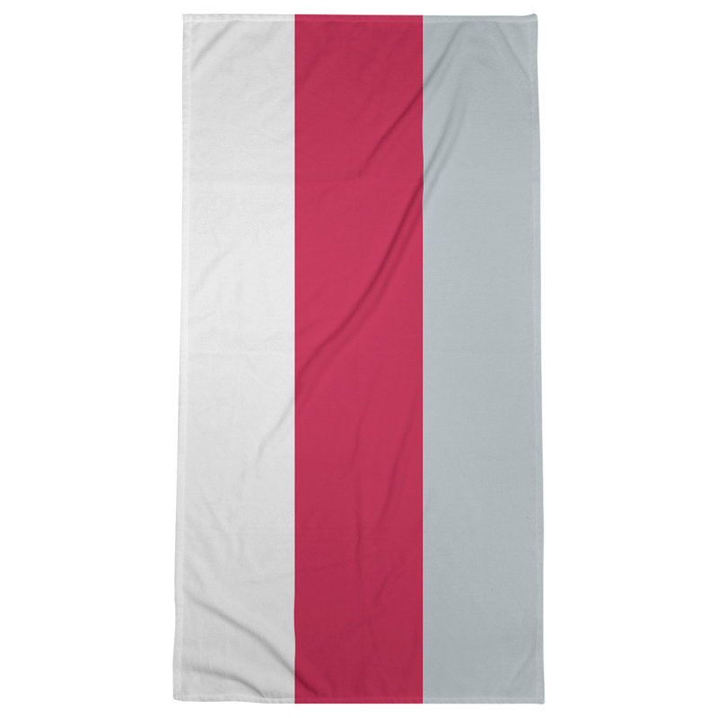 Cotton Blend Lightweight Bath Towel, Red/Silver