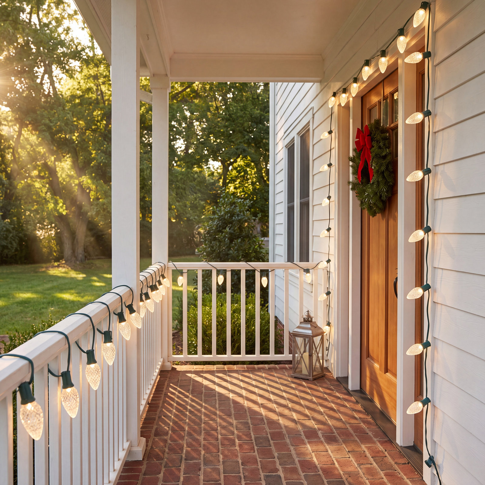 C9 LED Christmas String Lights, Warm White, 17' L, 25