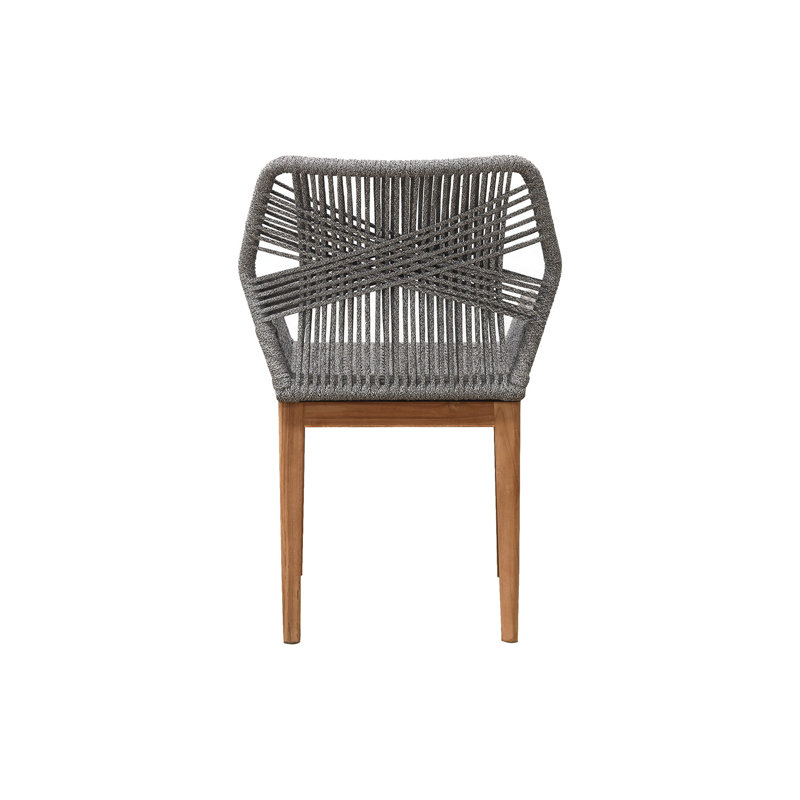 Beverly Outdoor Teak Dining Armchair, Gray