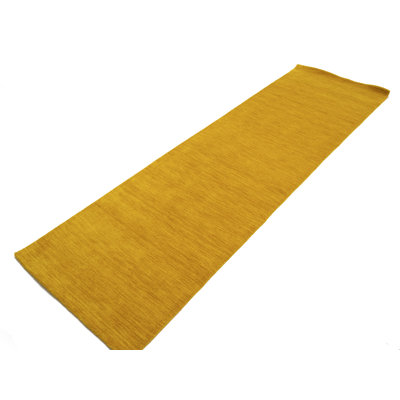Gold Modern Solid Hand-loomed Oriental Runner Rug