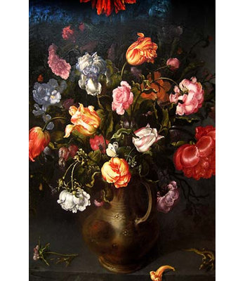 " Still Life Of A Vase With Flowers " by Jacob Cornelisz Van Oostsanen