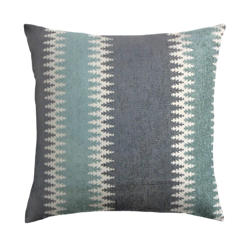 Housse de coussin décoratif à rayures yamilet, 18 po x 18 po, Glacier