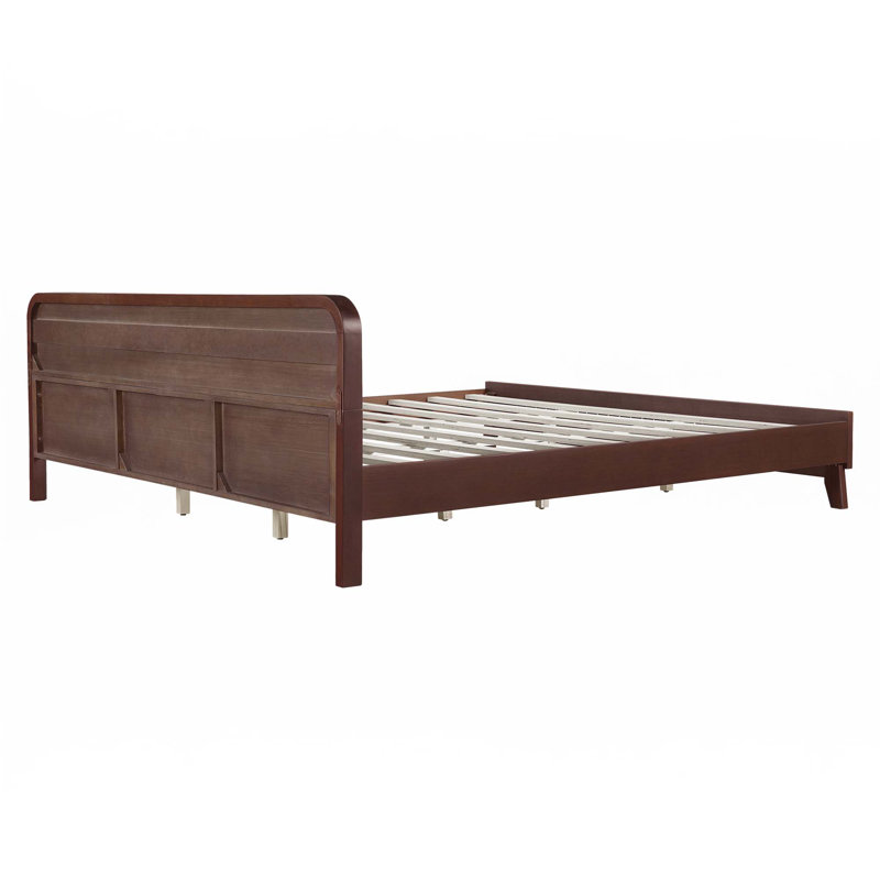 Lit plateforme Wood, Très grand, Noyer foncé