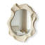 Miroir mural en crème avec cadre en bois ondulé irrégulier-473705708-473705709