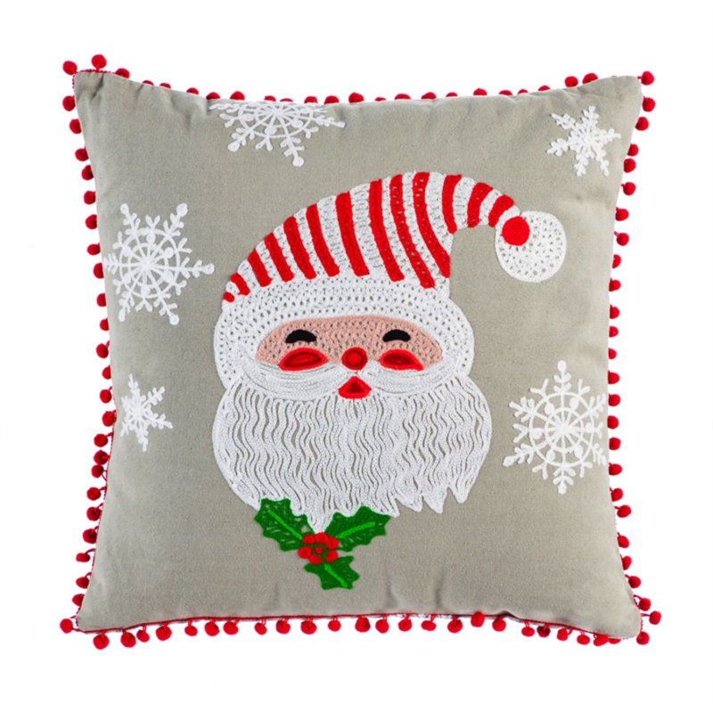 Fringed Cotton Blend Throw Pillow