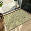 Tapis de sol antidérapant 119 x 79 cm à motif botanique vert sauge pour cuisine ou table de chevet