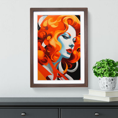 Red Headed Woman Constructivism No.2 - Framed Print