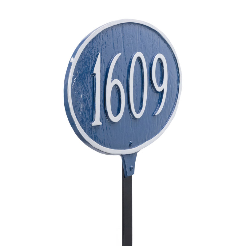 Enseigne d’adresse pour pelouse sur 1 ligne, Noir / argent
