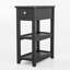 24" Tall End Table, Narrow Side Table with Drawer and Shelves for Small Spaces-788587464-744584639