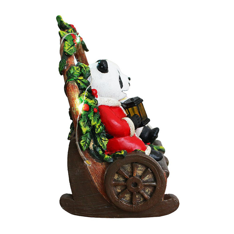 Figurine de Noël en forme d'ours de Noël Nostalgic Panda Duo