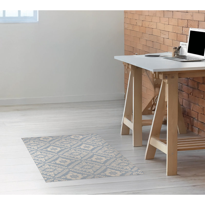 Tapis de bureau Talia, L 36 po x P 60 po, Bleu denim