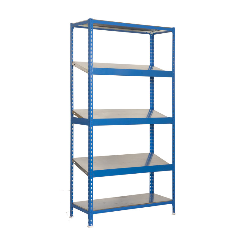 100cm W Steel Height -Adjustable Shelving Unit, 200cm H x 100cm W x 40cm D, Blue/Galvanized