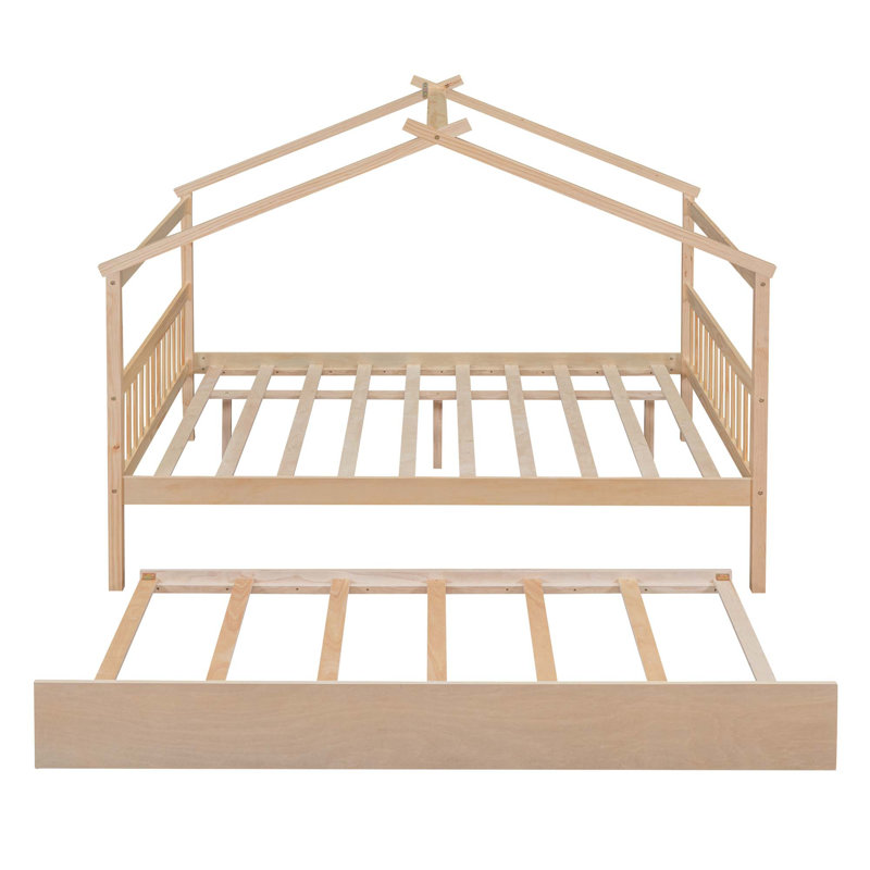 Lit en bois avec couchette, Naturel