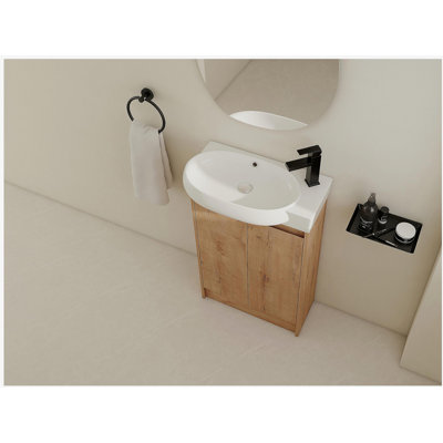 23" Freestanding Bathroom Vanity with Sink, Doors