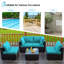 Ensemble de meubles de patio 6 pièces avec table de foyer d'extérieur au propane 30 po Latitude Run®-2023534448