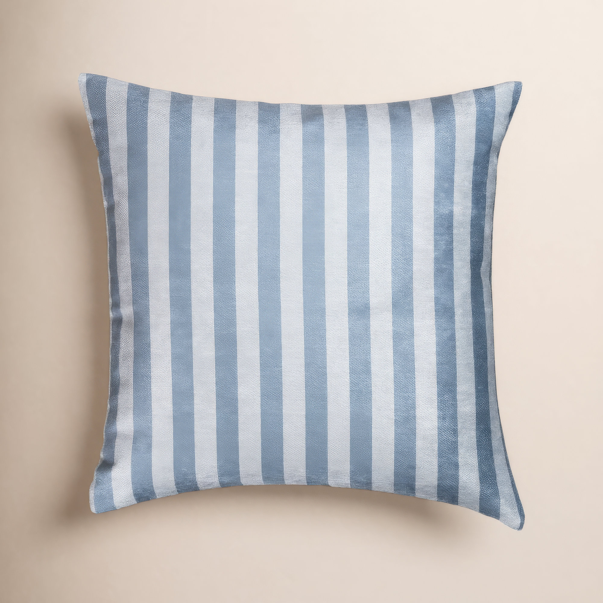 Birch Lane Metro Stripe Throw Pillow Throw, Blue Striped, Polyester, Square 17"